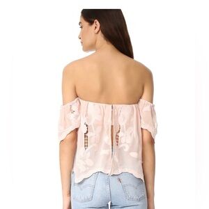 Lovers + Friends Blush Floral Off-Shoulder Blouse Sz XS